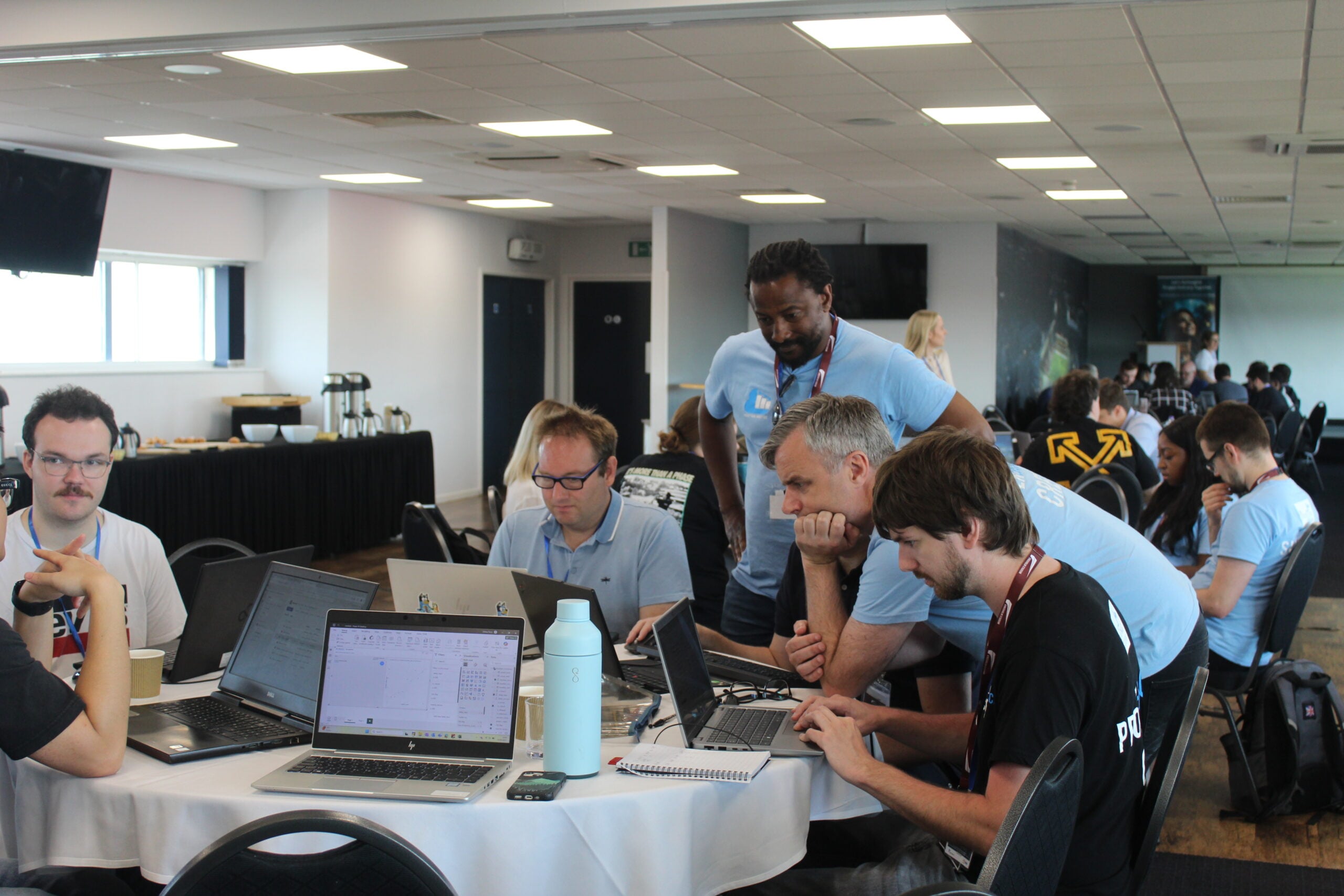 Senior data professionals working on AI model development